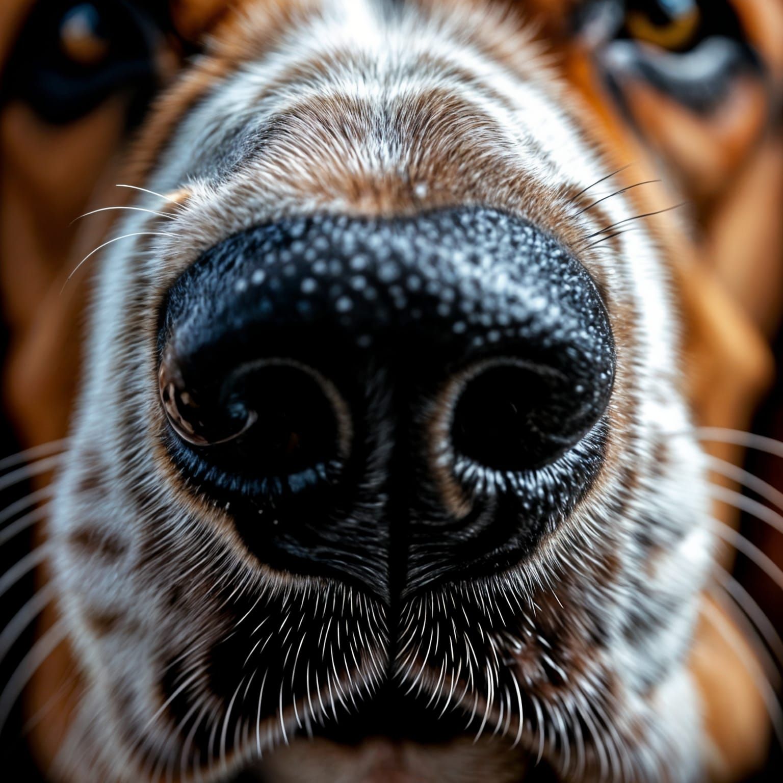 Macro Photo of a Basset Hound's Wet Nose