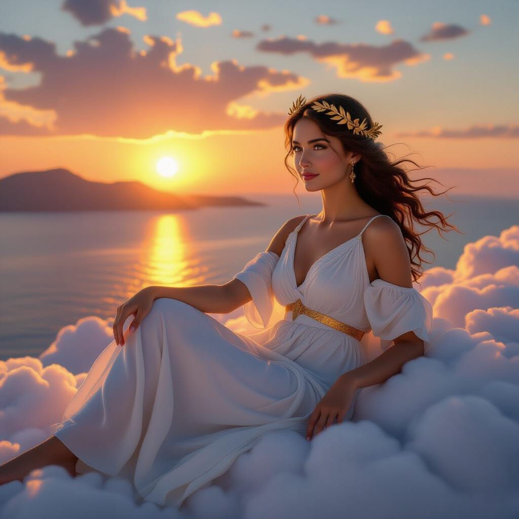 Teenage Goddess Athena in Hyperrealistic Style