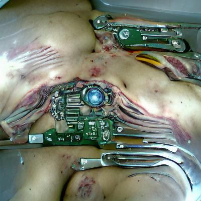 Cyborg Autopsy: Futuristic Digital Rendering