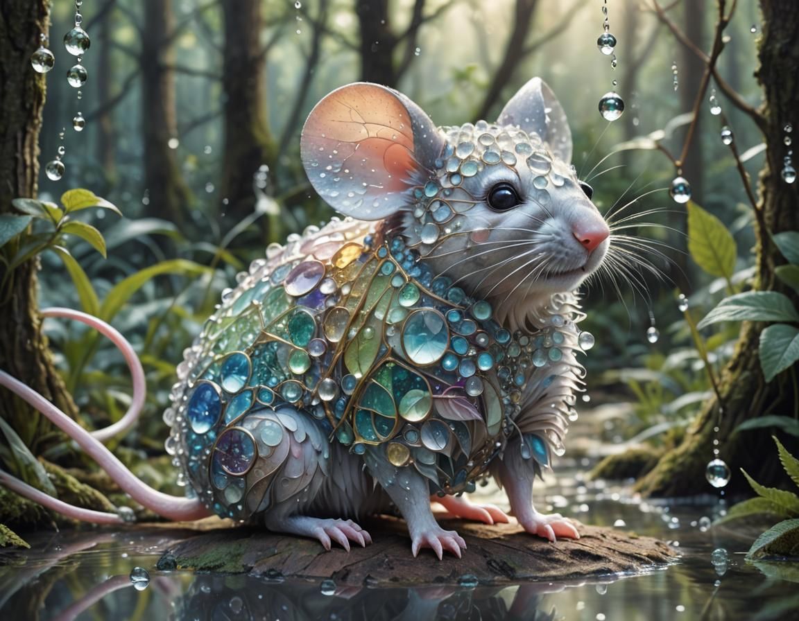 Warrior Mouse Made of Molecular Structures