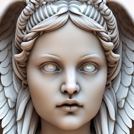 Angel Girl Marble Statue with Tribal Tattoo