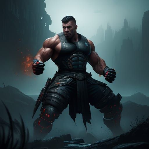 MMA Fighter in Hyper-Realistic Arena