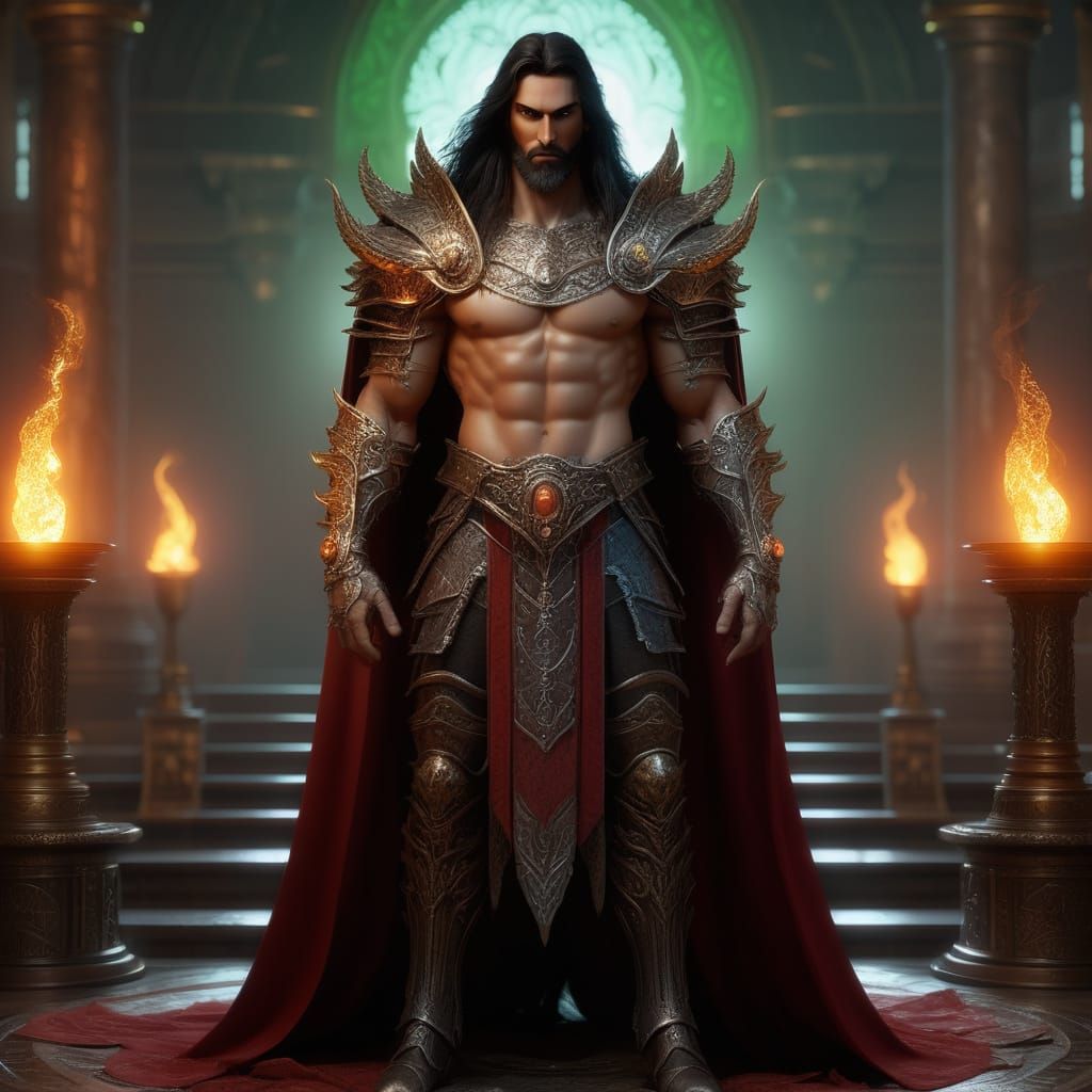 Warrior Lord in Throne Room: Fantasy Concept Art