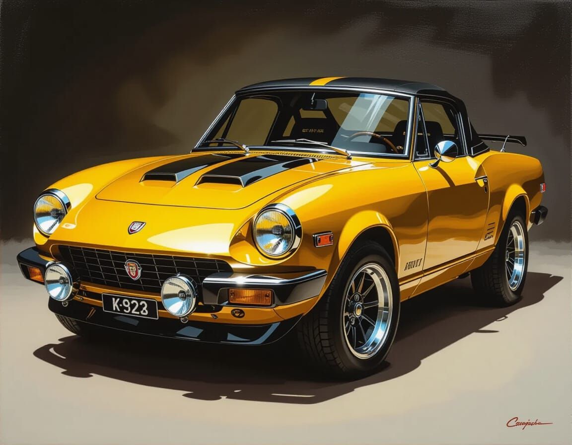 1973 Fiat 124 Rally Car in Dramatic Light