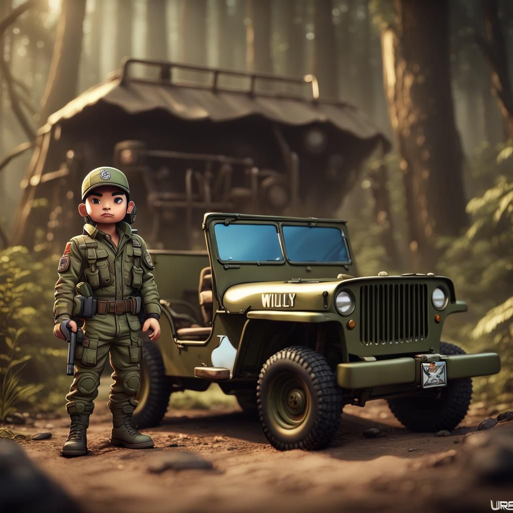 G.I. Joe Chibi by Willys Jeep