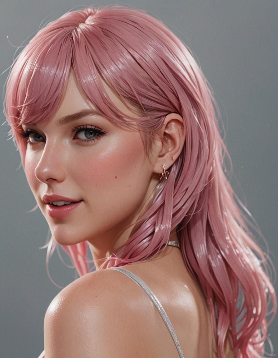 Anime Girl with Pink Hair in 3D Anime Style