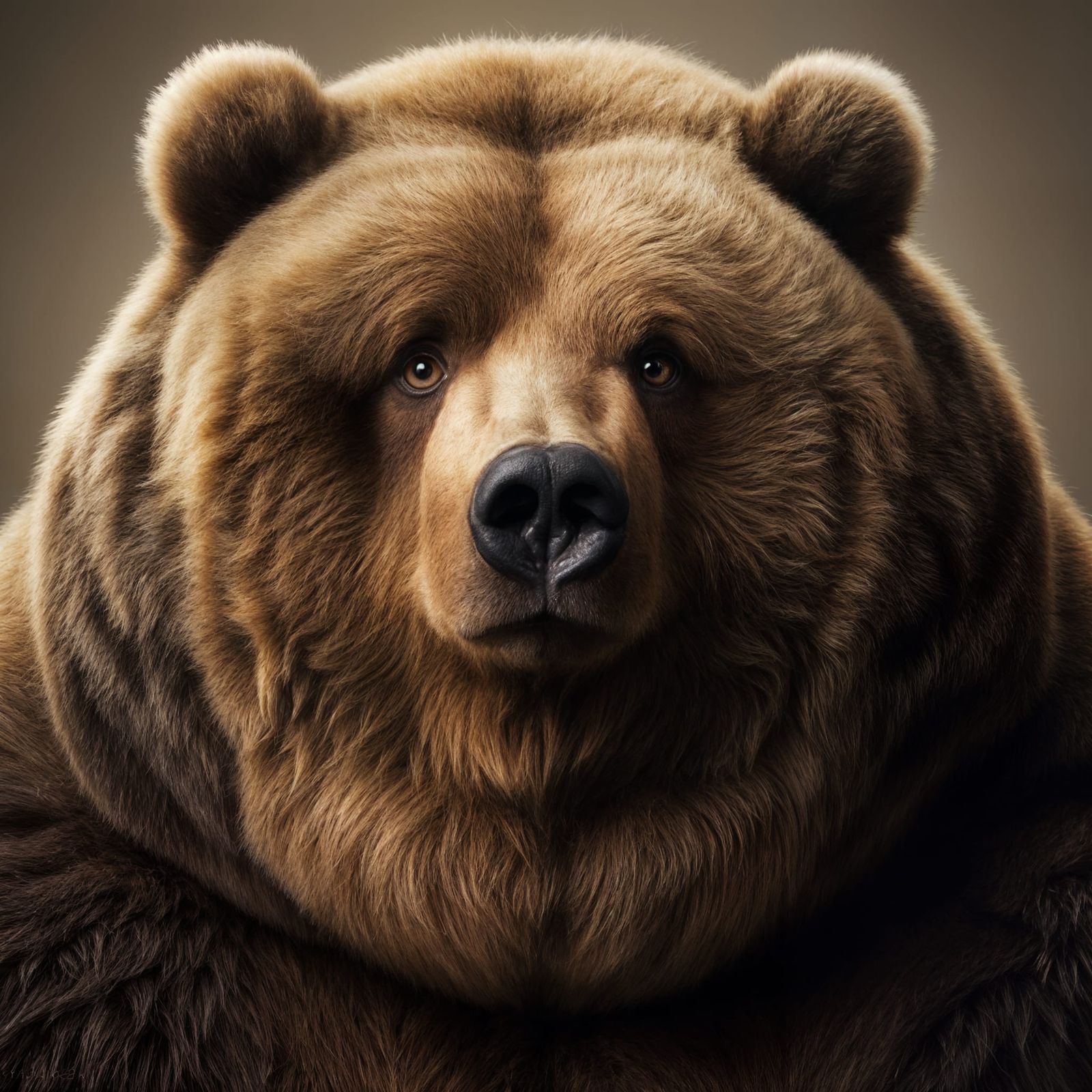 Humorous Portrait of an Obese Kodiak Bear