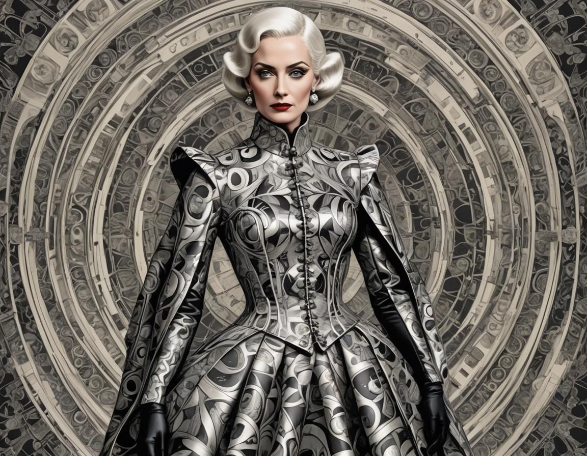 Fractal Fashion: A Fornasetti-Inspired Digital Art Masterpie...