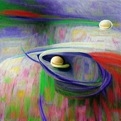 Saturn and Moons: Fauvism Impressionism Minimalist Art