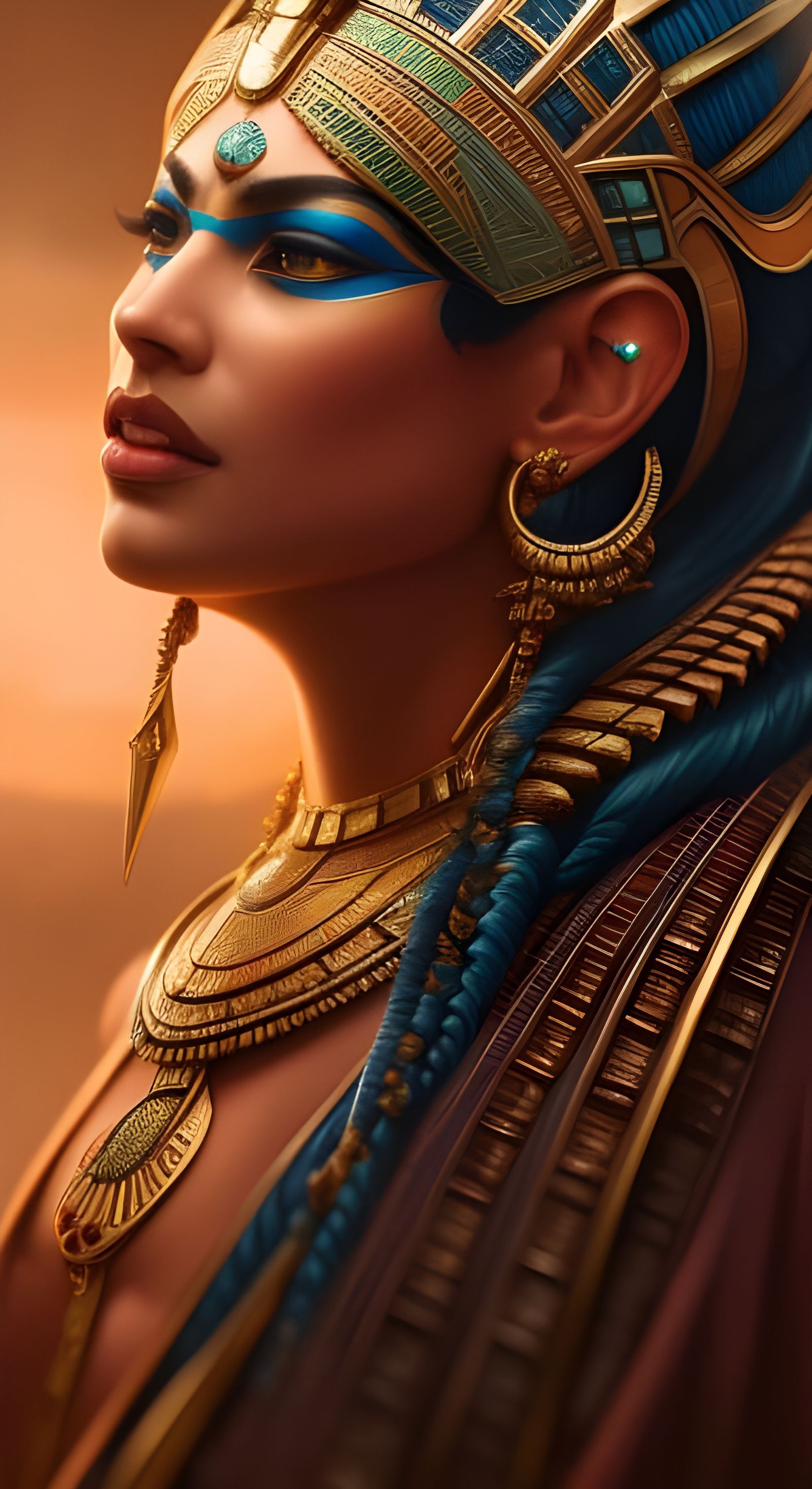 Pharaoh Cheops Portrait in Hyperrealistic Style