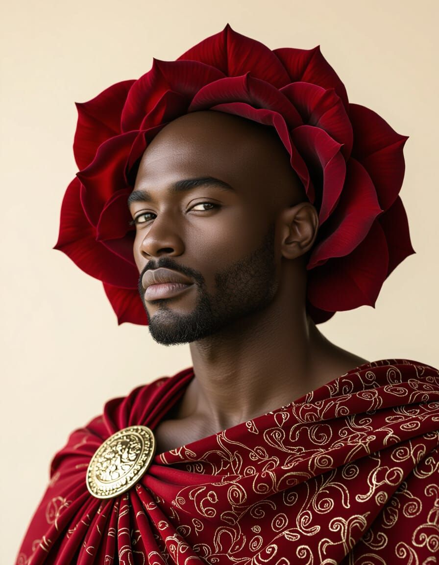 Man's Face Emerges From Rose in Photorealistic Portrait