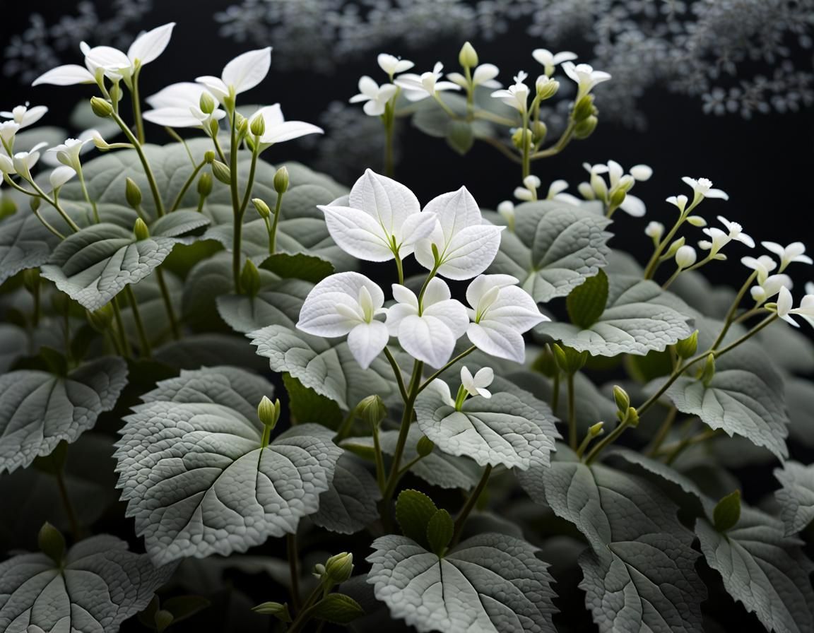 Plectranthus plants with small white flowers