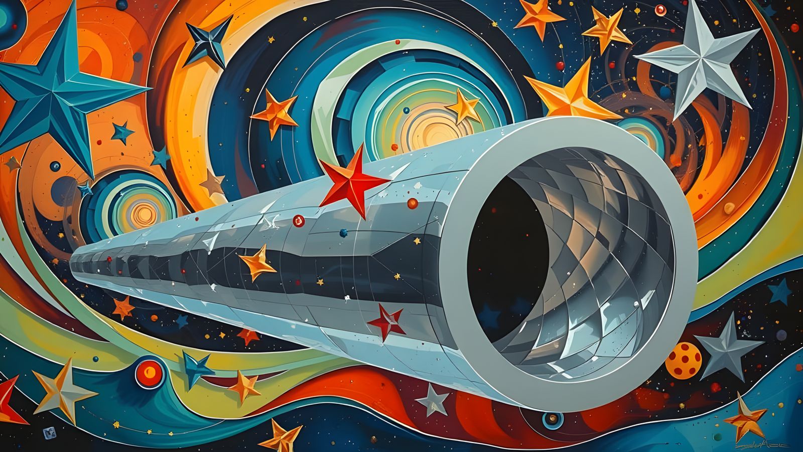 Cosmic Vortex in Shimmering Metallic Colors