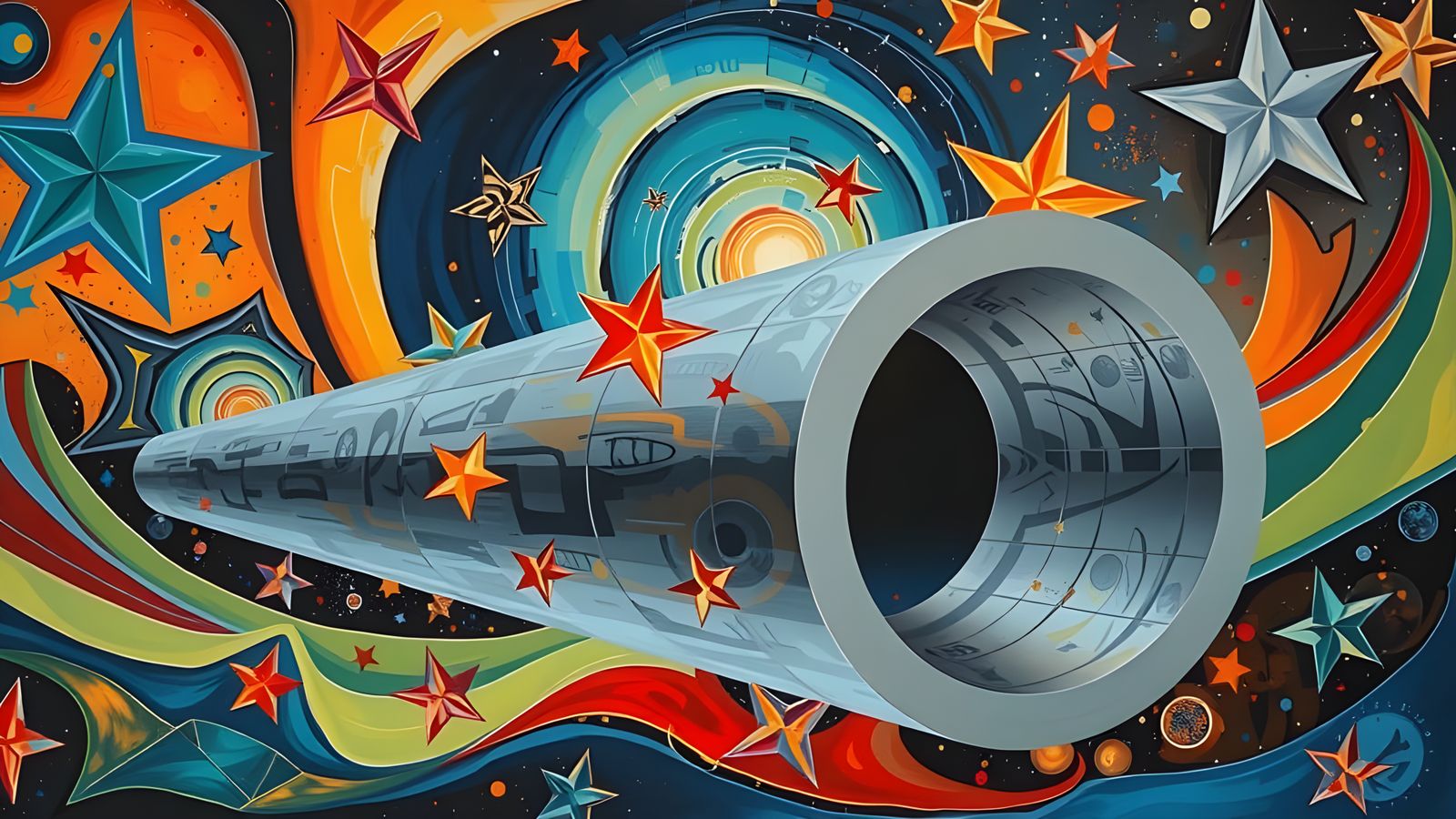 Resplendent Cosmic Dance in Metallic Hues