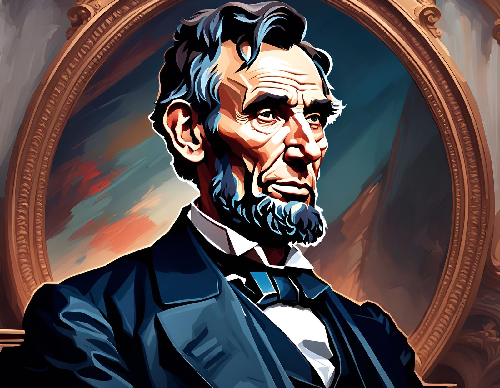Detailed Portrait of Abraham Lincoln, Concept Art