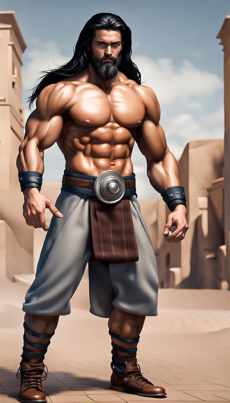 Hyperrealistic Portrait of a Muscular Man