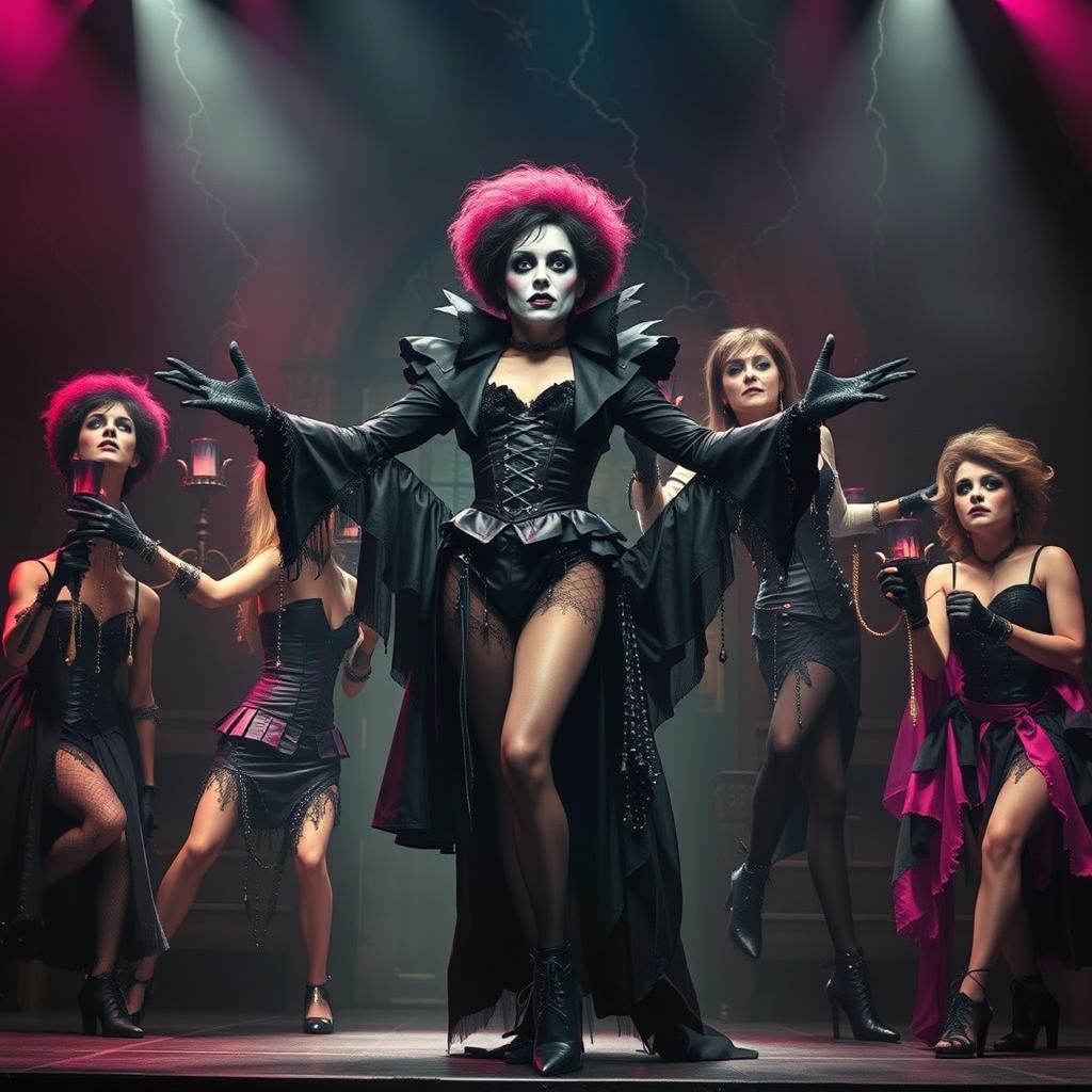 Gothic Mansion: Androgynous Figure in Dark Whimsy Style