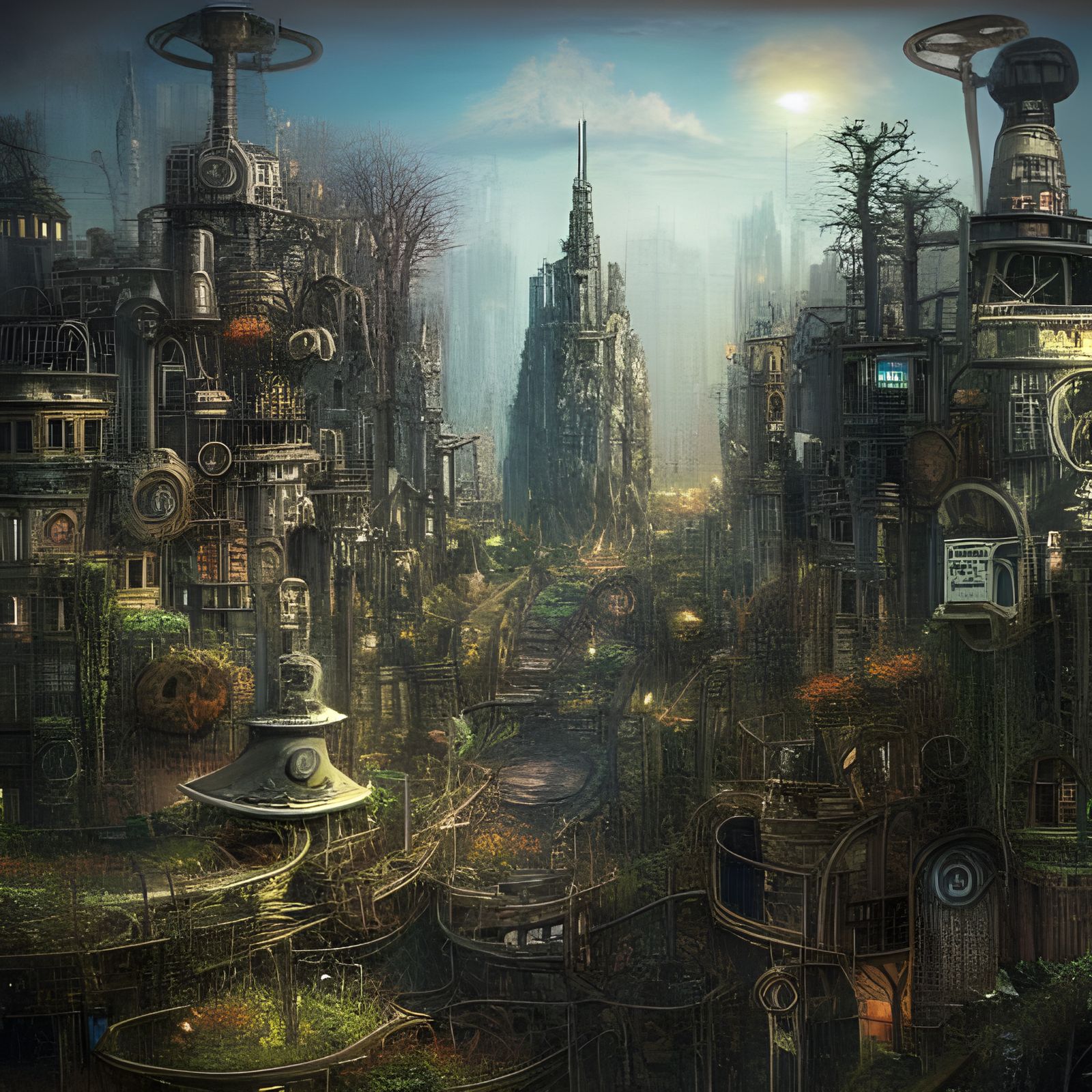 Post-Apocalyptic Steampunk Cityscape