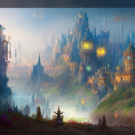 Fantastical Cityscape in Fantasy Kingdom