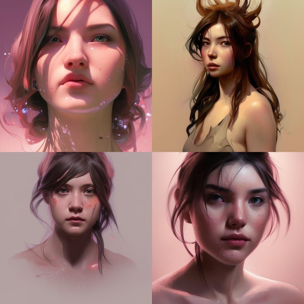 Detailed Portrait of Brown Haired Girl, Artstation Style