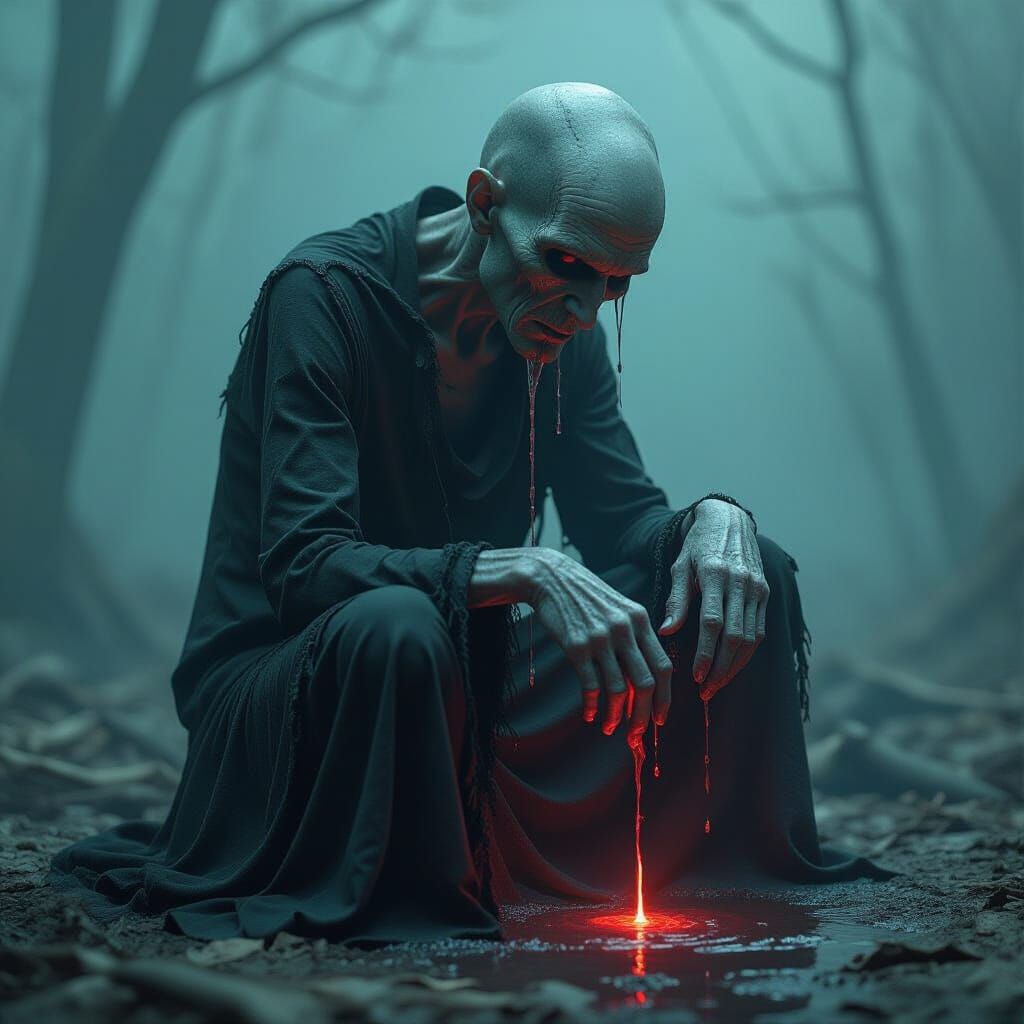 The Marrow Drinker: A Haunting Vision of Self-Consumption