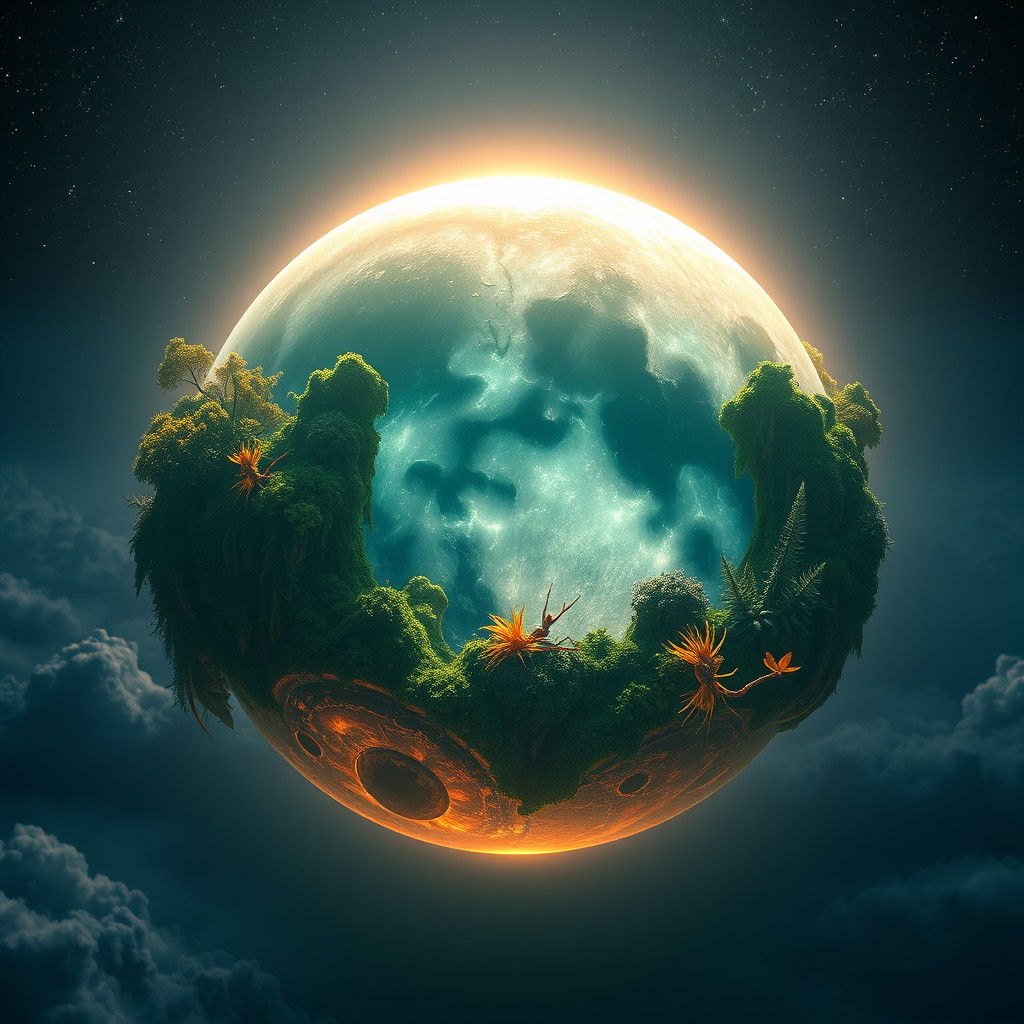 Ethereal Earth Moon: A Fantasy Concept