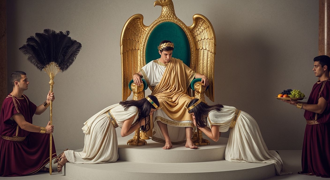 Roman Emperor Receives Queen in Lavish Palace