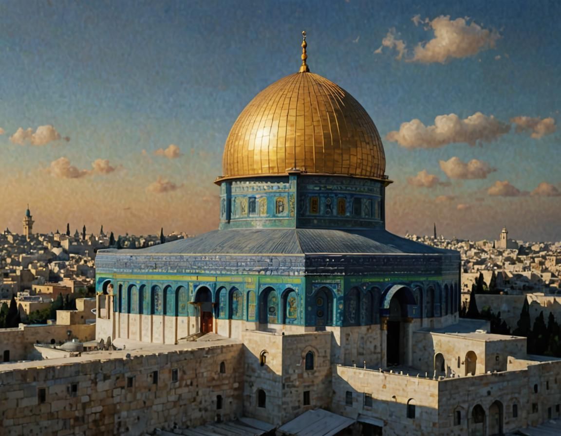 Dome of the Rock in Impressionist Digital Art