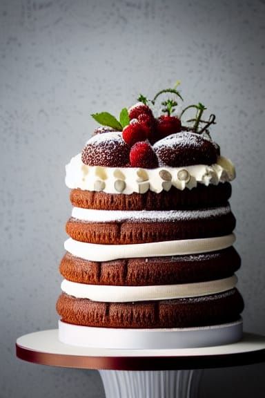 Hyperrealistic Walking Black Forest Cake Horror