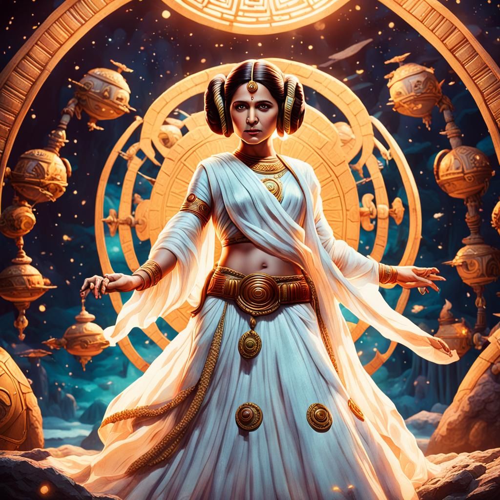 Princess Leia as Saraswati: Cinematic Film Still