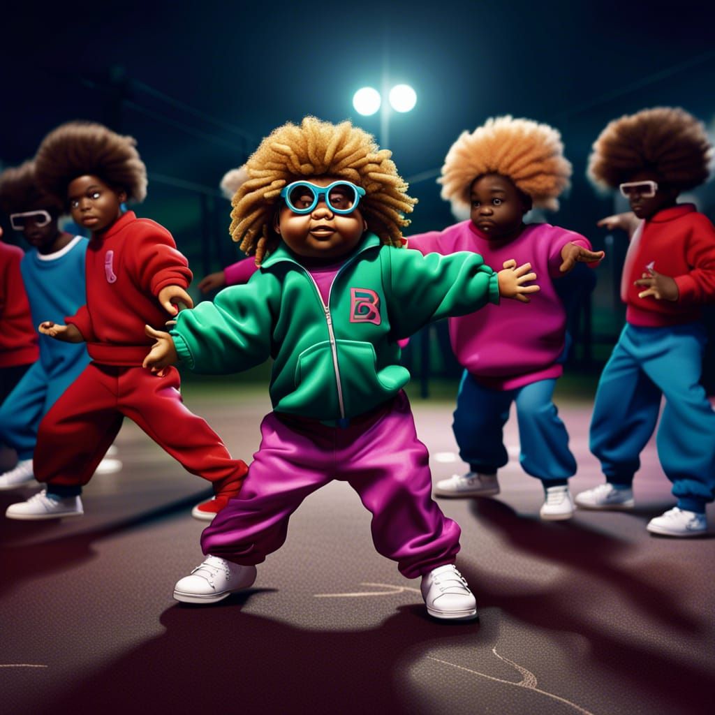 Cabbage Patch Dolls Dance-Off in Expressive CGI Art