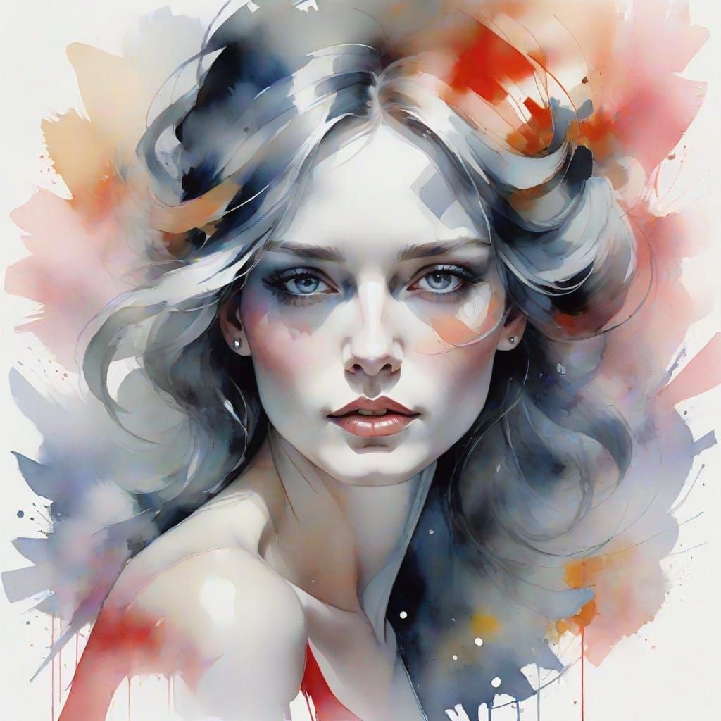 Ethereal Portrait of a Diamond Queen in Yin-Yang Harmony