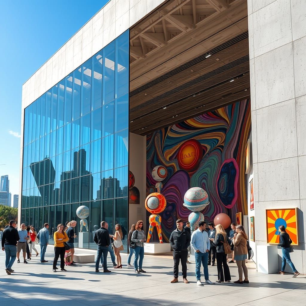 Modern Museum of Glass and Concrete Architecture