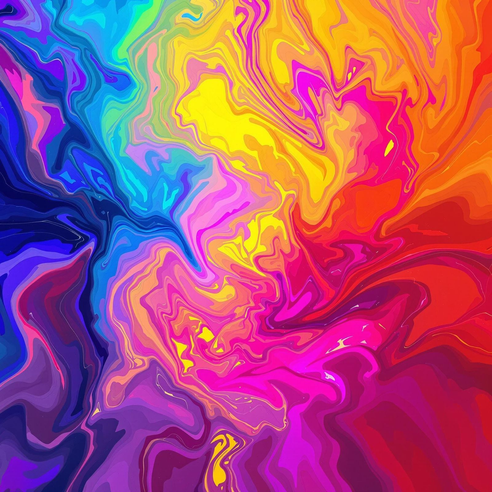 Iridescent Rainbow Colors in Abstract Expressionist Style
