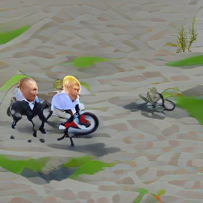 Donald Trump and Vladimir Putin on Tandem Bicycle