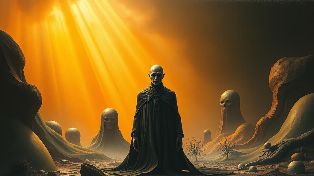 Surrealist Melting Oil Painting with Matte Background