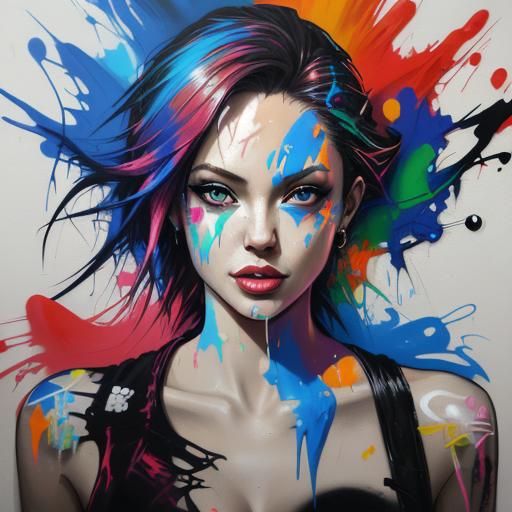 Angelina Jolie Graffiti Art in Street Style