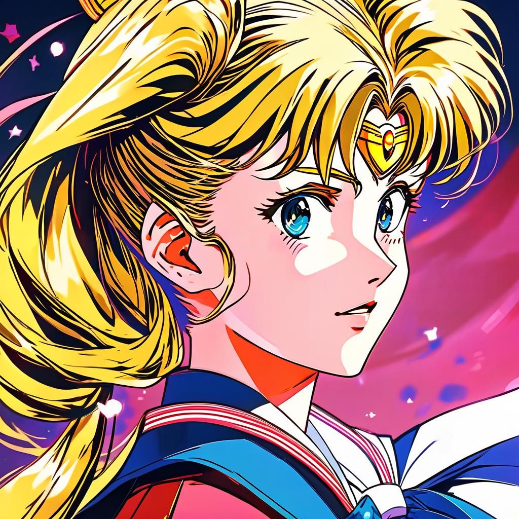 Usagi Tsukino as Cel-Shaded Anime Art
