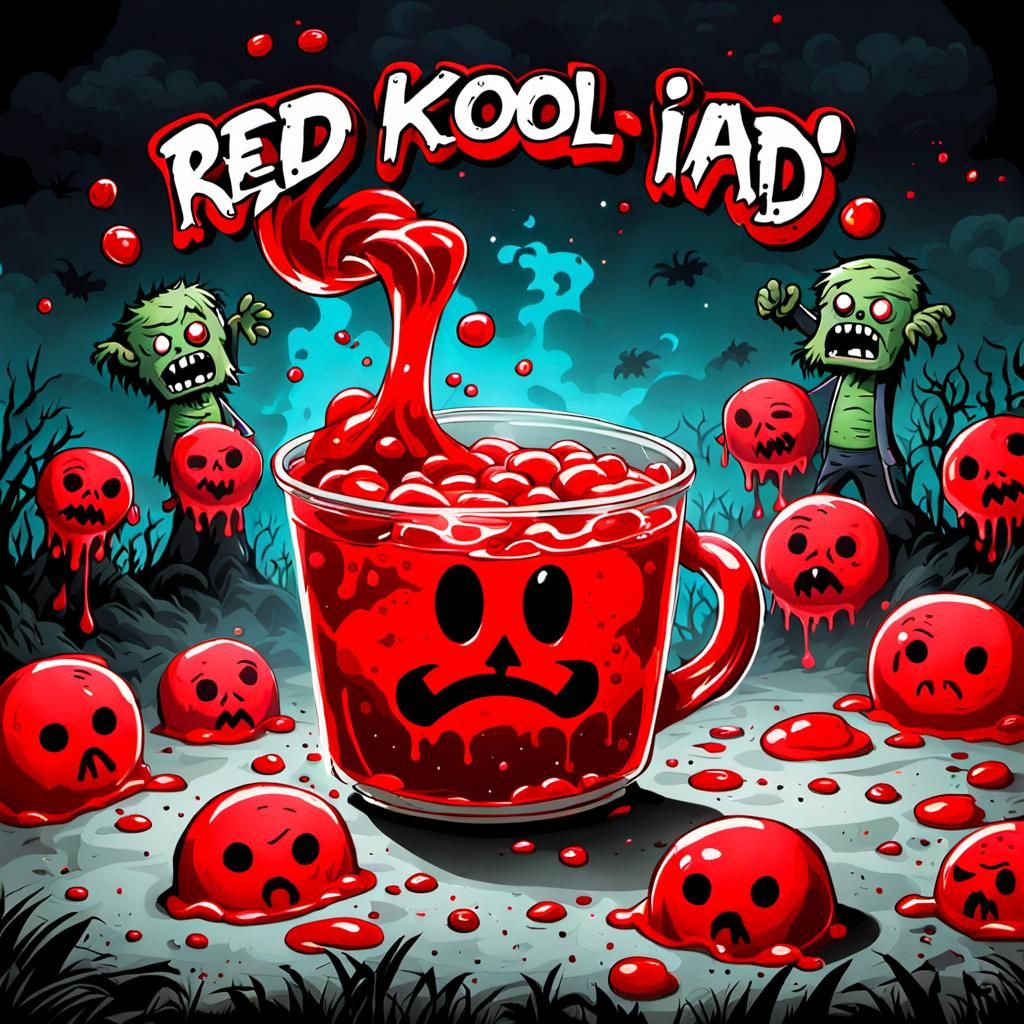 Cartoon Zombies Enjoying Red Kool-Aid