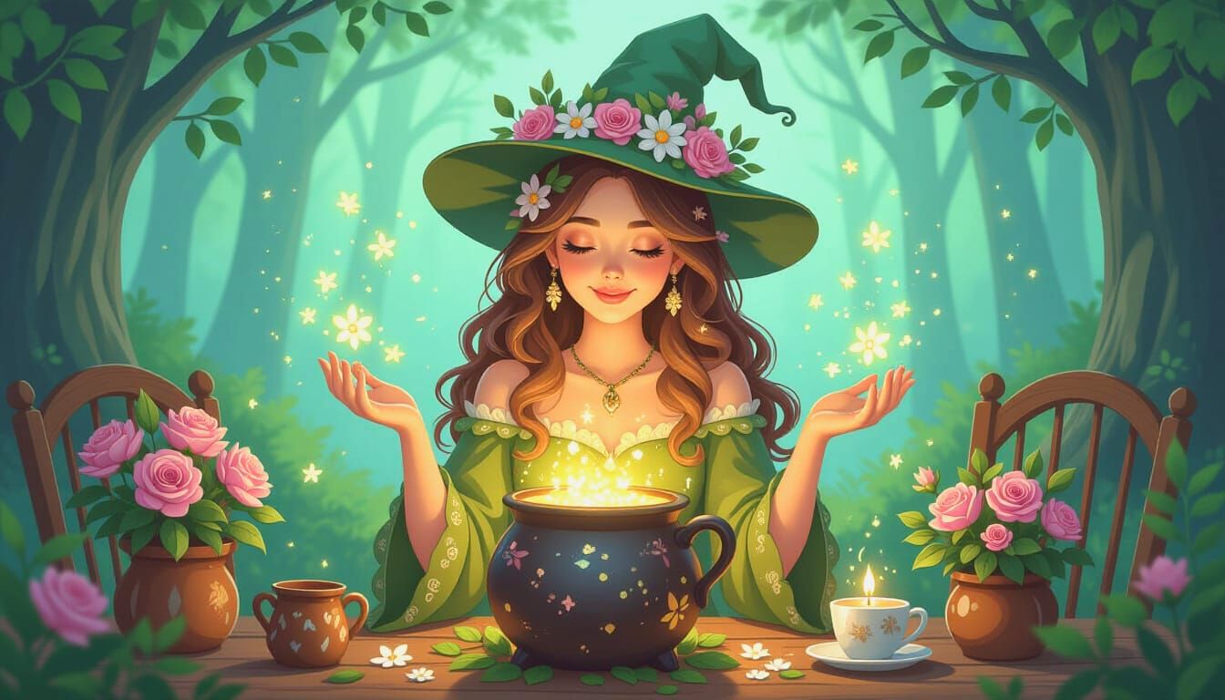 Whimsical Witch Crafts Magical Blossom Potion in Enchanting ...