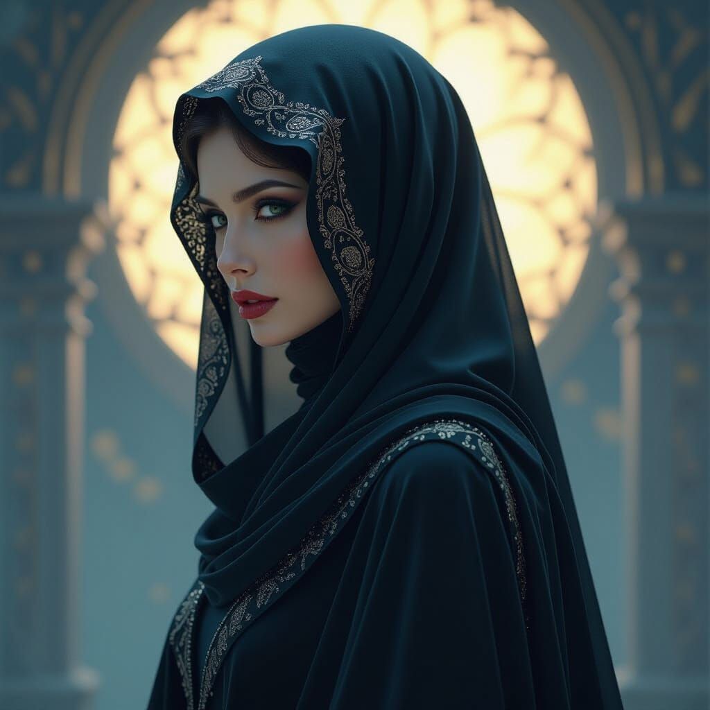 Woman in Shadow with Ethereal Glow