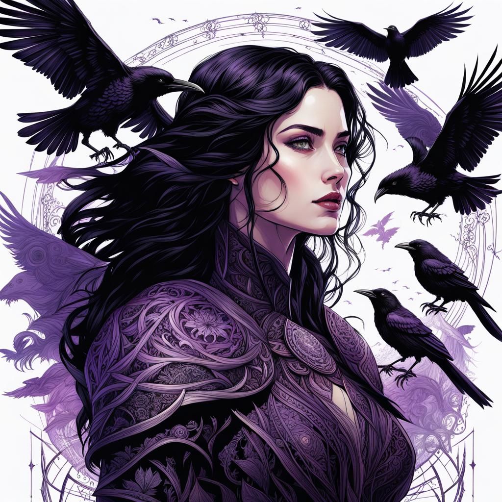Yennefer of Vengerburg: Ravens and Lightning Art