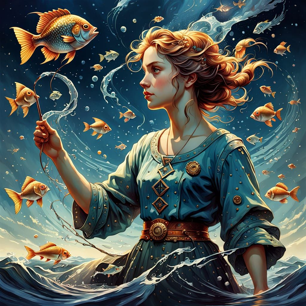 Woman fish tales