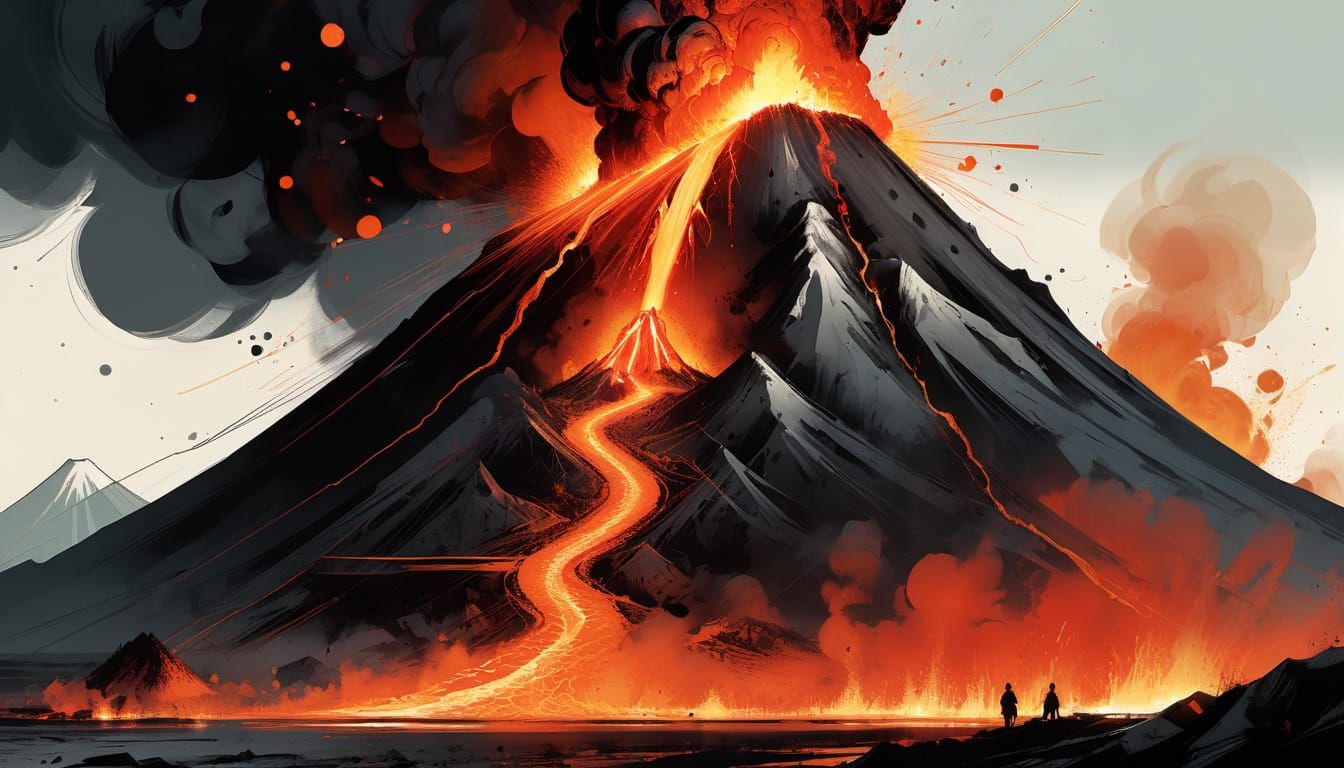 Volcanic Eruption: Hyper-Realistic Concept Art