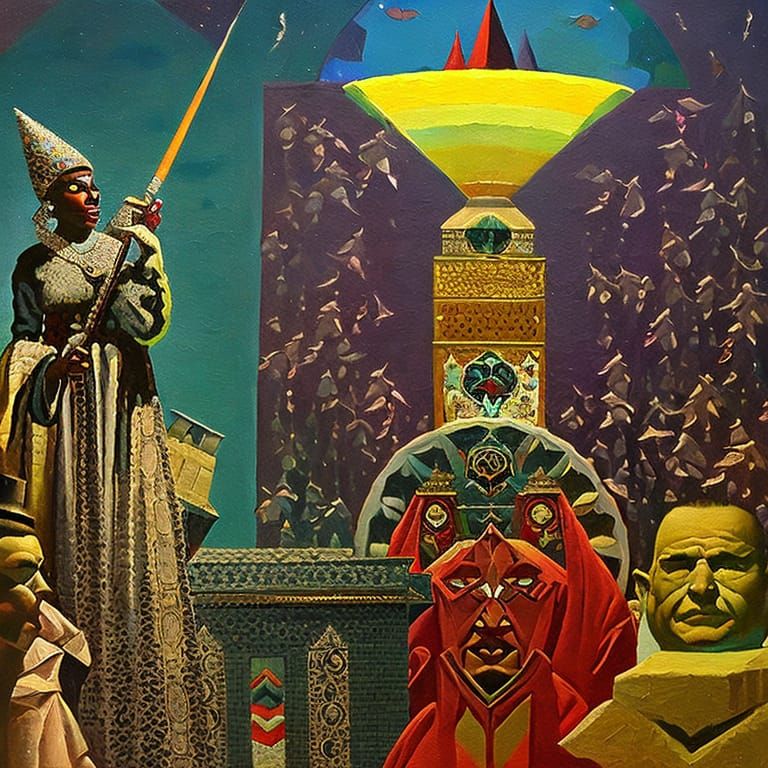 Dystopian Mosaic: Glitchcore Art in Low Poly Style