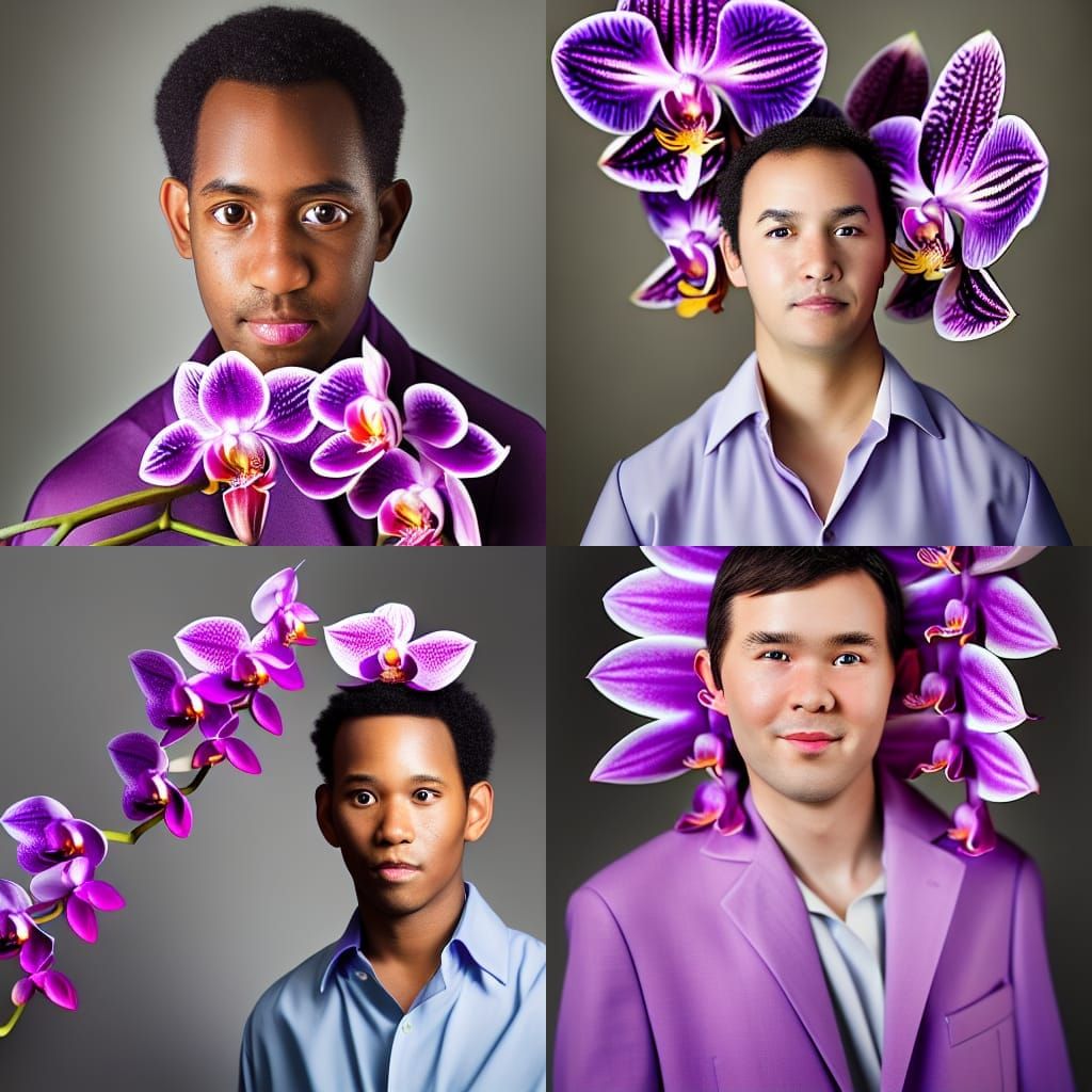 Orchid Costume Portrait with Bokeh