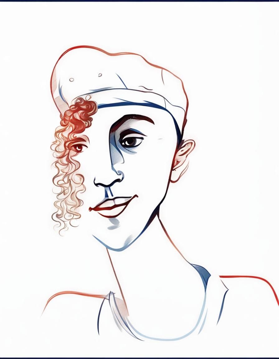 Boy in Graduation Cap: Minimalist Stylized Omission