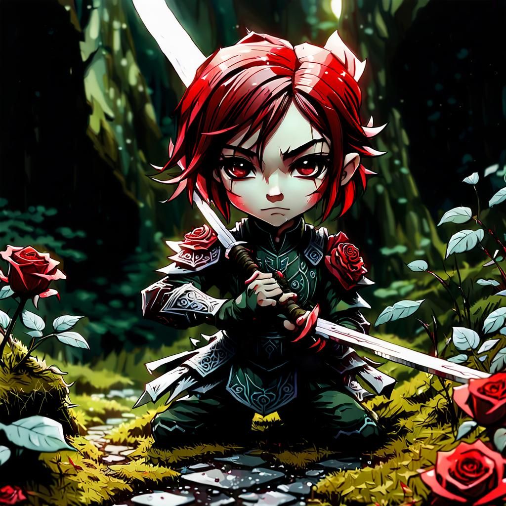 Chibi rose ninja boy.