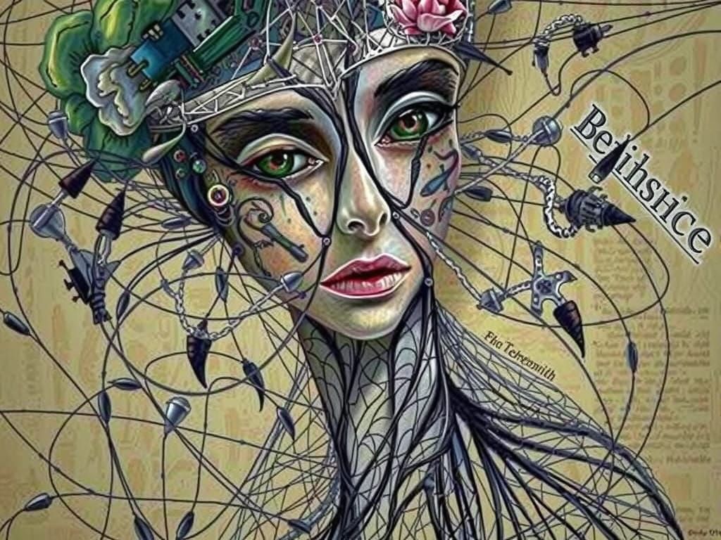 A Woman in Dreamlike Geometric Harmony