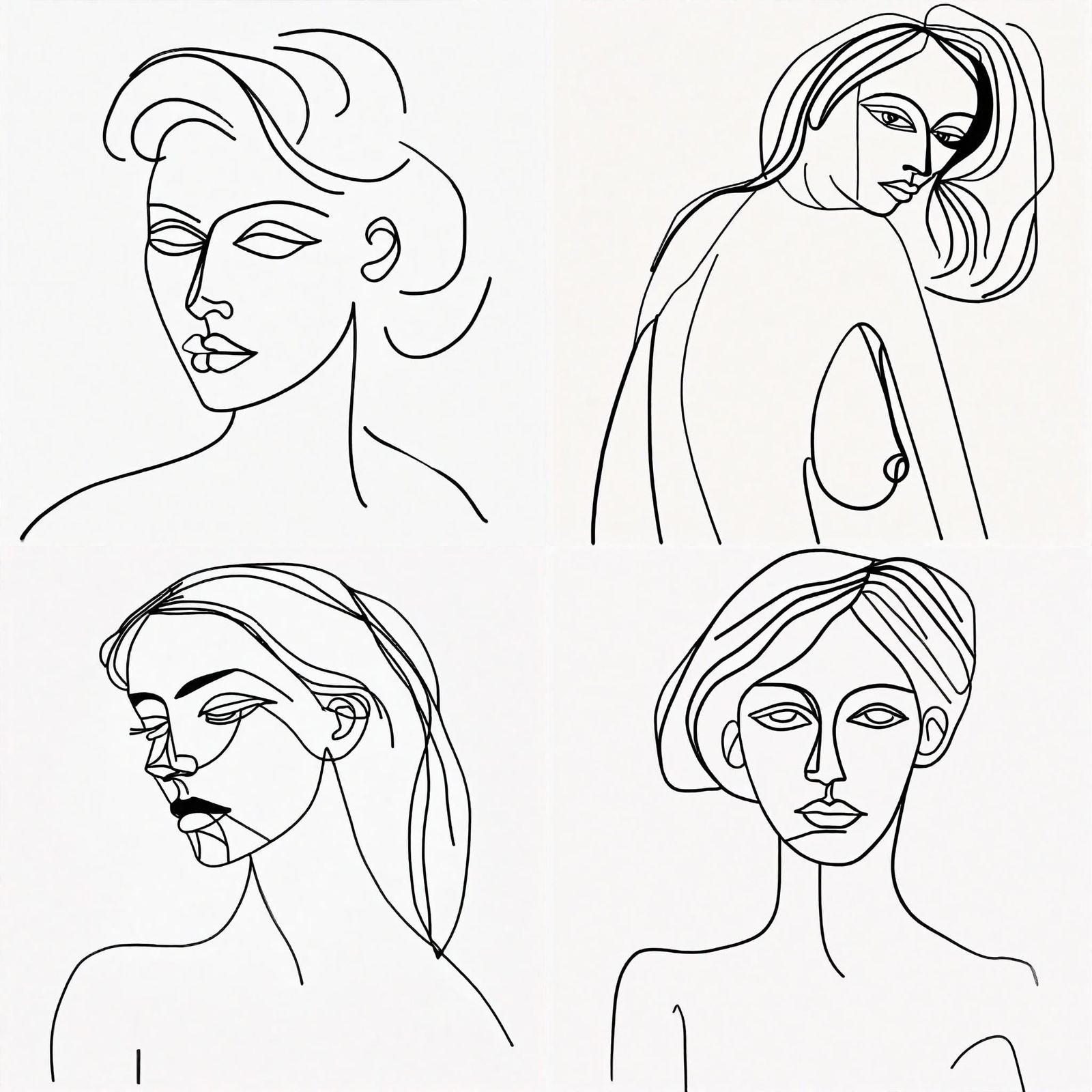 Minimalist Line Art: Italian Beauty in Picasso Style